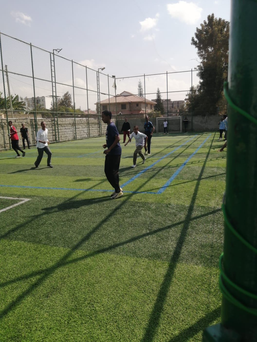 Football session on the school pitch