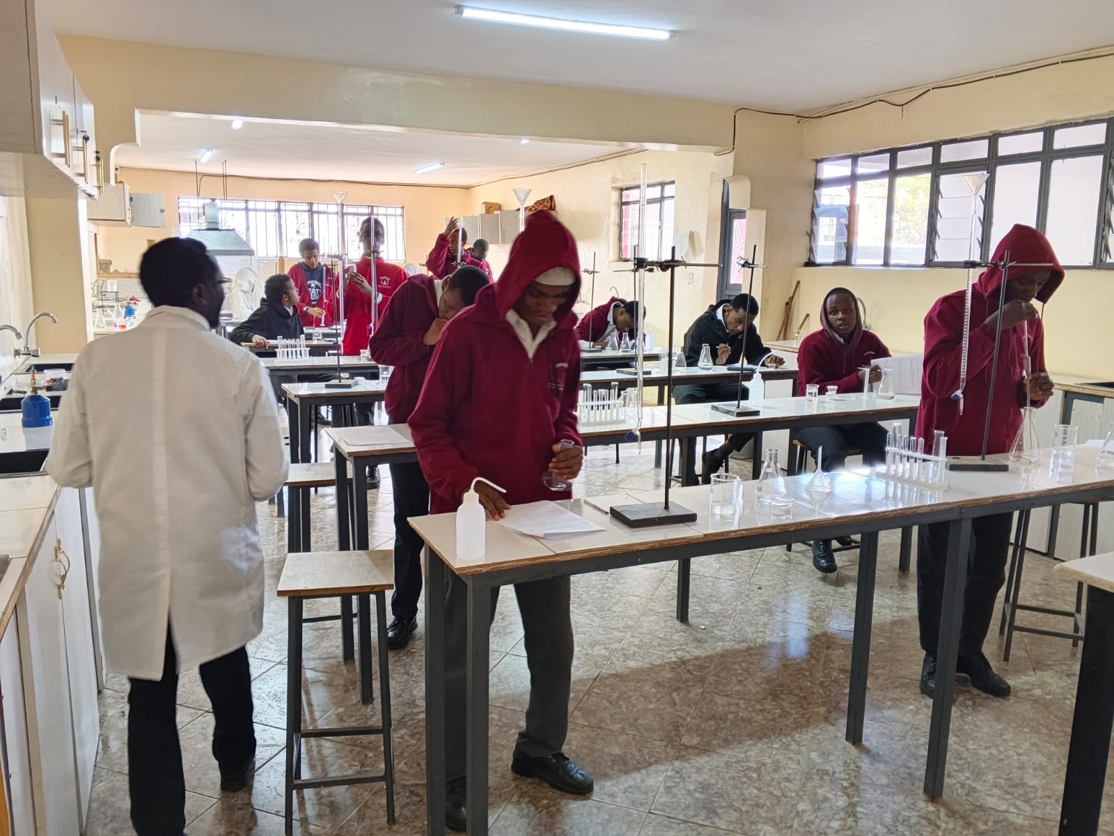 Busy laboratory session