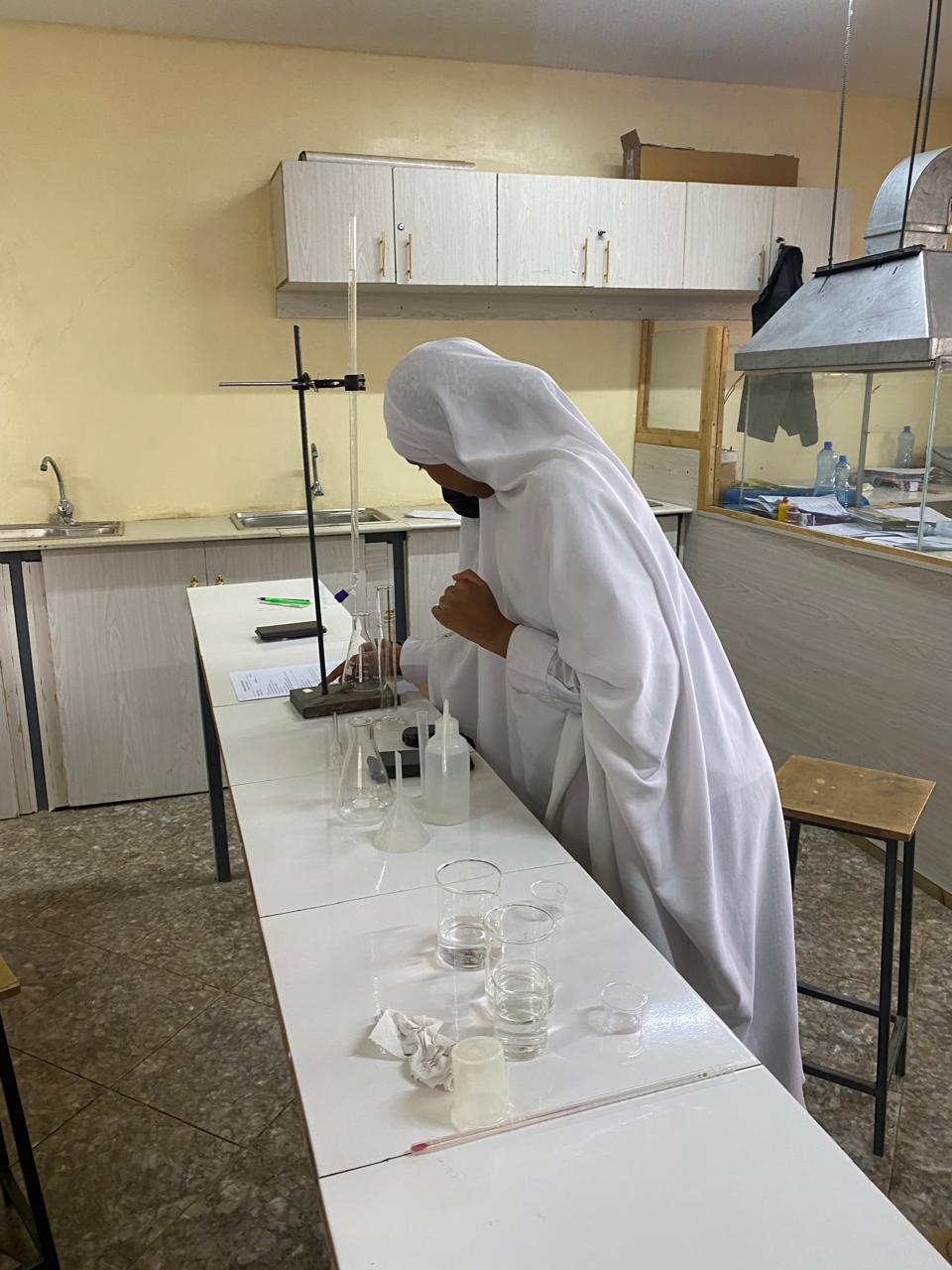 Junior learner during a science practical